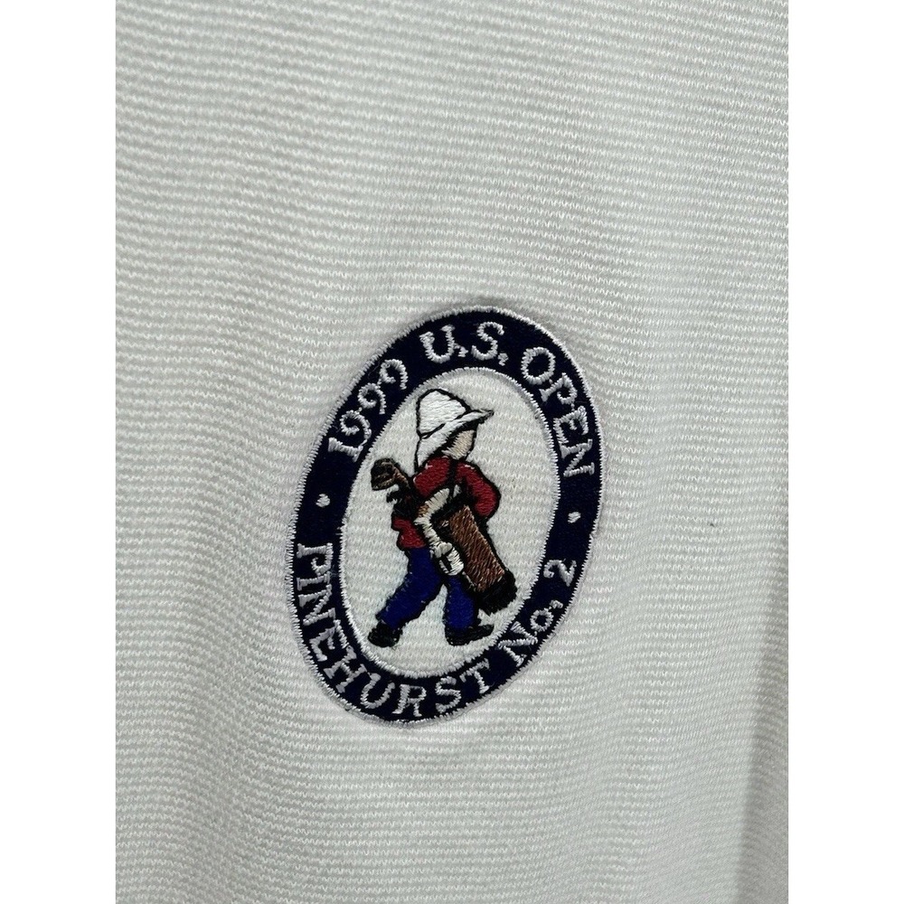 Vintage White Tommy‎ Hilfiger Mens Polo Size XL 1999 US Open Pinehurst